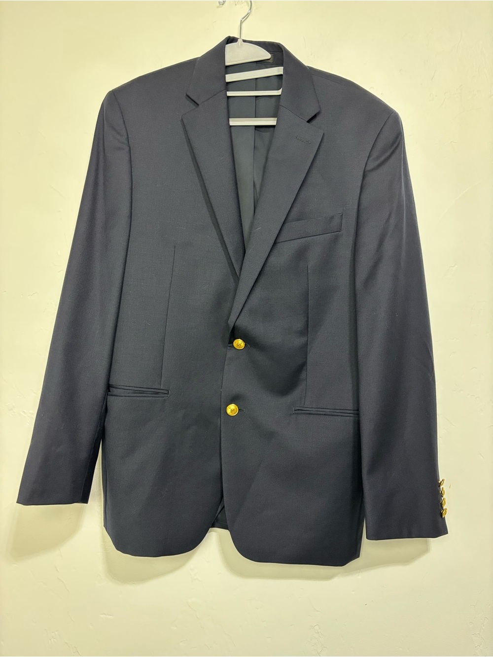 Lauren Ralph Lauren Men's Classic Navy Sport Coat Blazer Gold Tone Button 38 Reg